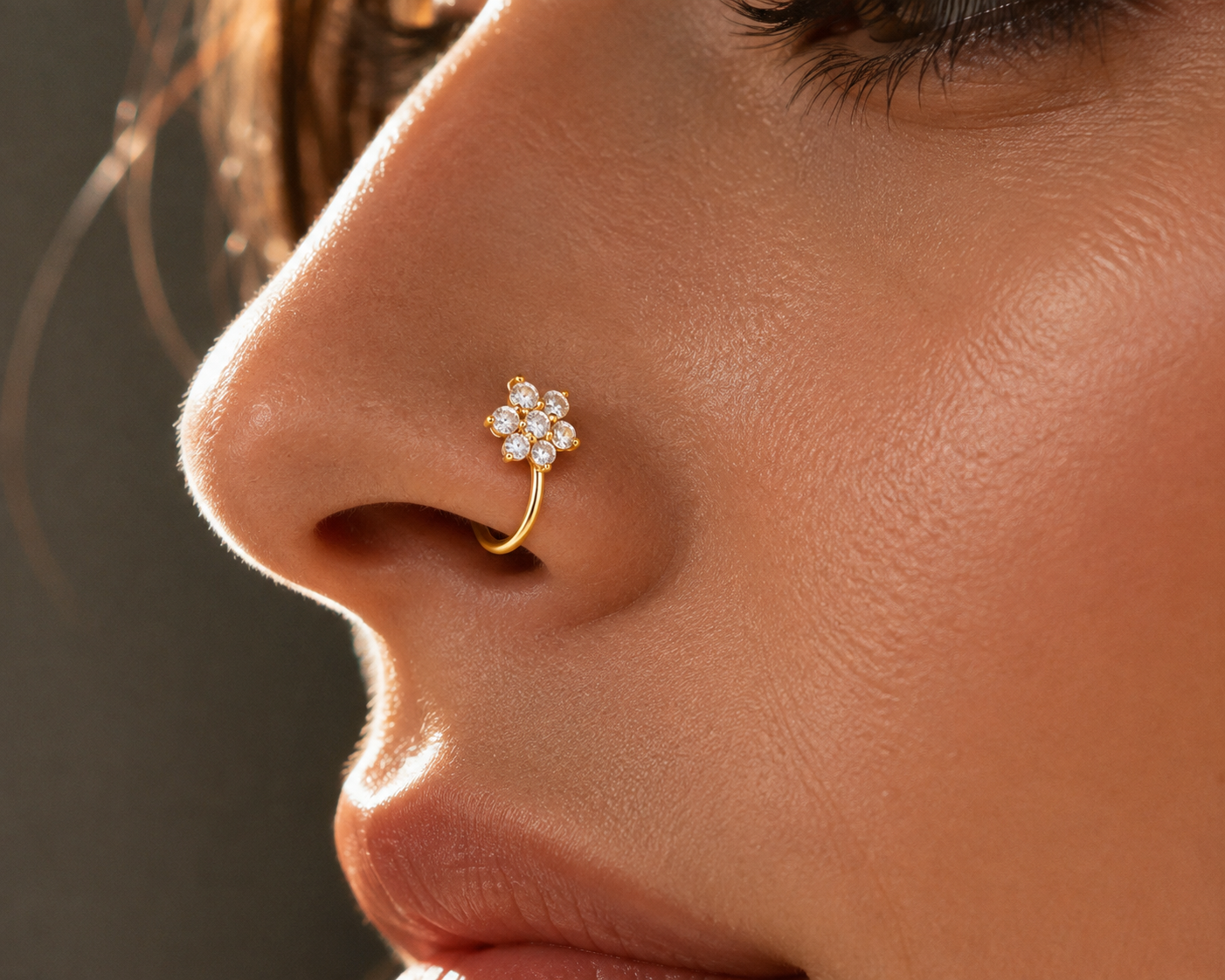 Crystal Blossom Nose Ring