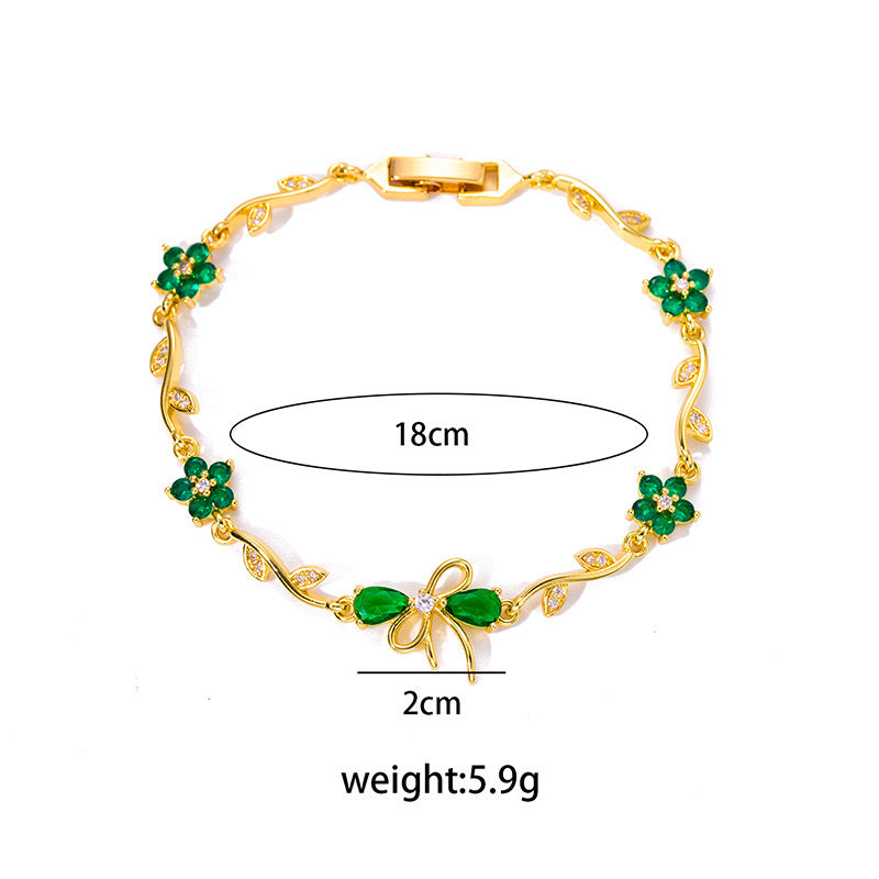 Blossom Ribbon Crystal Bracelet