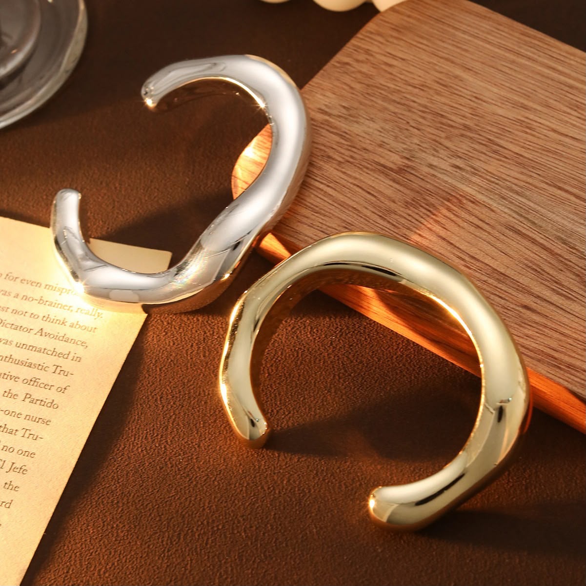 Minimalist Sculptural Open Cuff Bracelet
