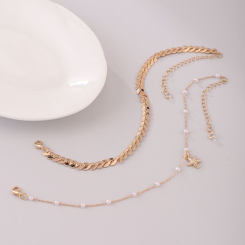 Korean Style Starfish Womens Anklet