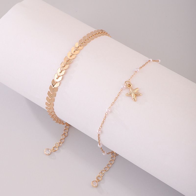 Korean Style Starfish Womens Anklet