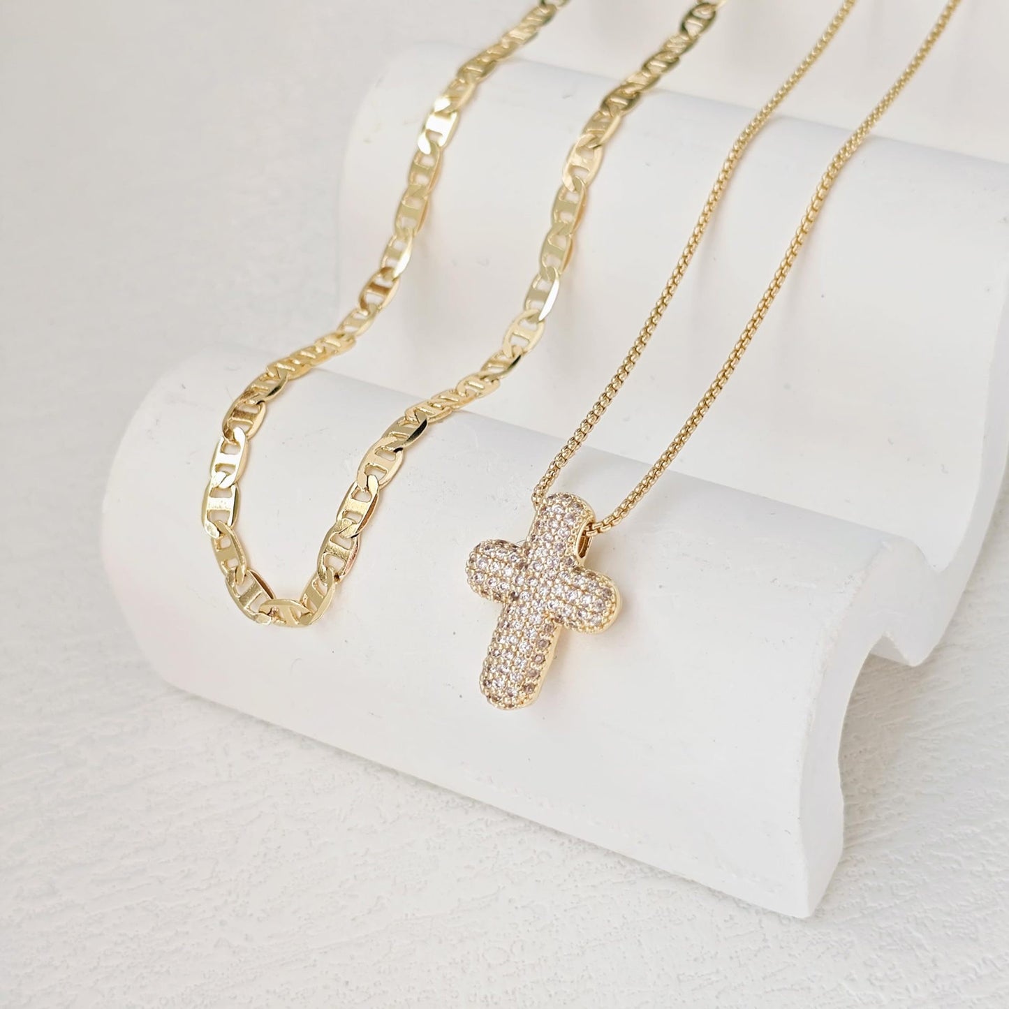 Radiant Crystal Cross Pendant Necklace