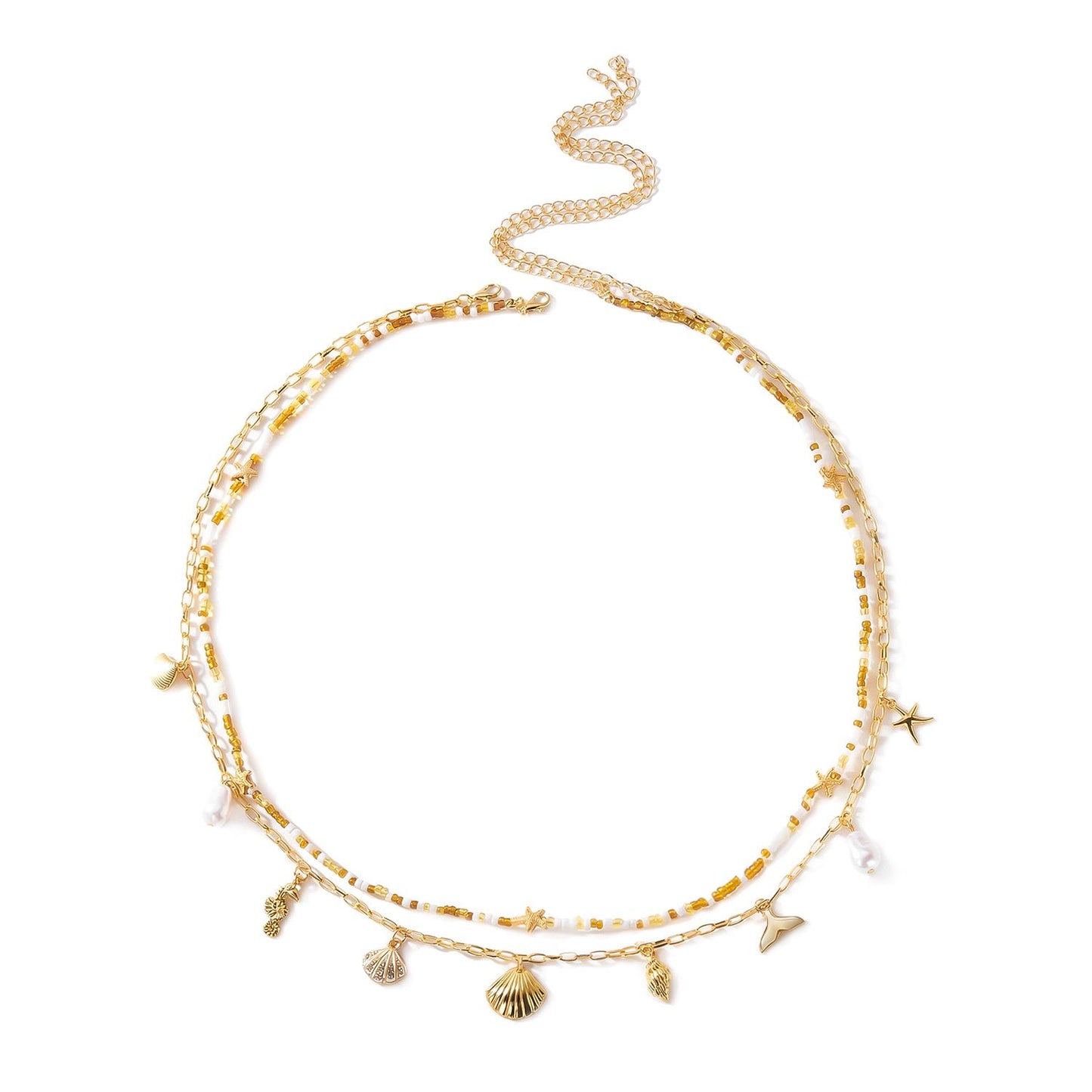 Women's Beach Style Waist Chain with Iron Buckle, Elegant and Lightweight Accessory