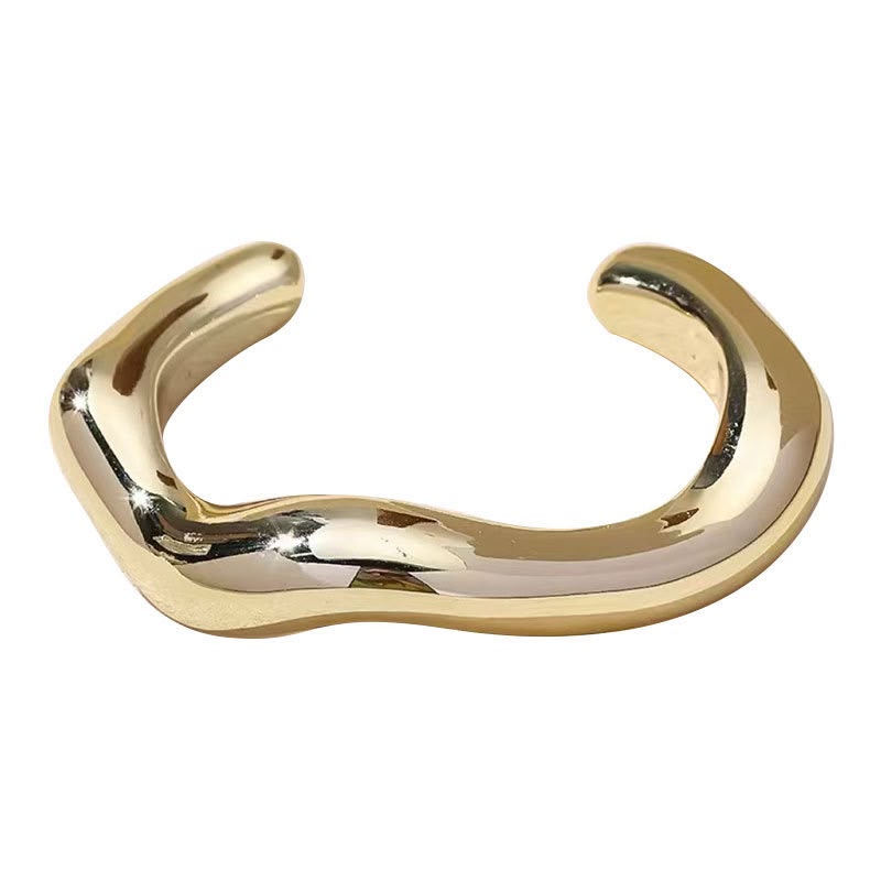 Minimalist Sculptural Open Cuff Bracelet