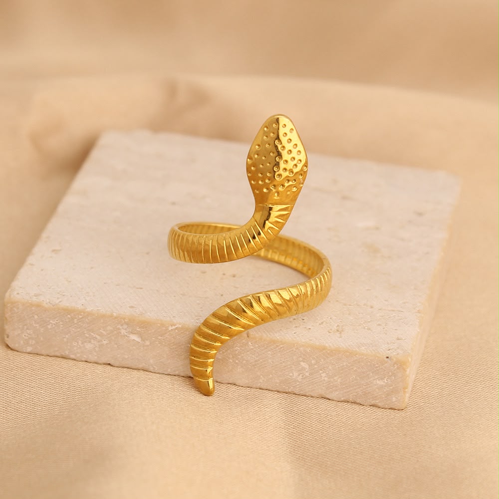 Serpent Spark Open-Wrap Ring