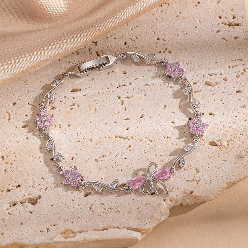 Blossom Ribbon Crystal Bracelet