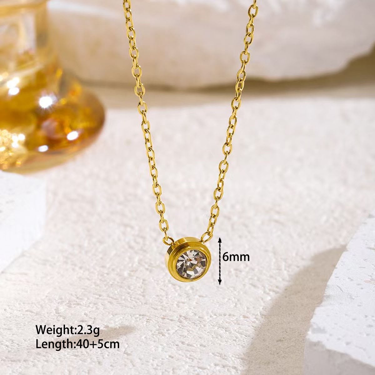 Solitaire Crystal Pendant Necklace